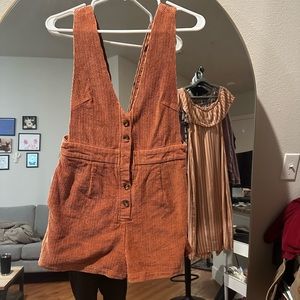 Rust Orange Corduroy Romper